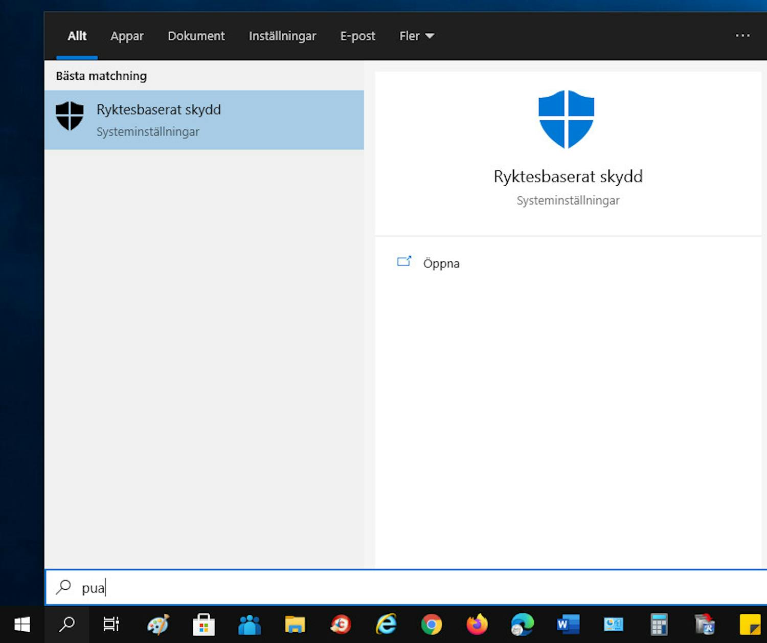 Steg 1 Windows PUA – potentiellt oönskade program